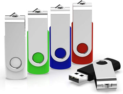 Flash Drive 64GB USB Flash Drive 5 Pack Thumb Drive 64 GB Jump Drive USB Stick 64G Swivel Bulk Zip Drive USB 2.0, Multi-Color (Black, Blue, Green, White, Red)