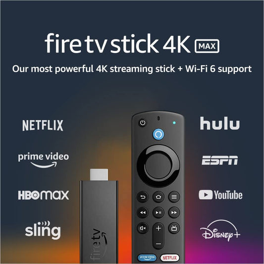 Fire TV Stick 4K Max Streaming Device, Wi-Fi 6, Alexa Voice Remote (Includes TV Controls)