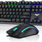 Mechanical Keyboard and Mouse, Wired Gaming Keyboard Blue Switch 104 Keys Rainbow Backlit Keyboard and 7 Button Wired Mouse 4800 DPI for PC Computer Gamer (Black)