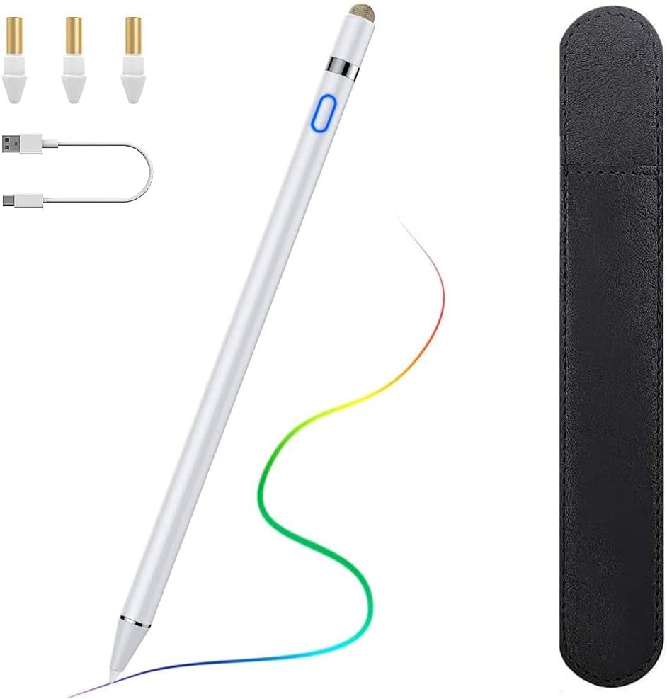 Stylus Pen for Ipad 10Th/9Th/8Th/7Th Generation, 20Hrs Work Palm Rejection Ipad Pen Compatible with Ipad Air 5Th/4Th Gen, Ipad Mini 6Th/5Th High Precise Ipad Pencil 1St Gen, White