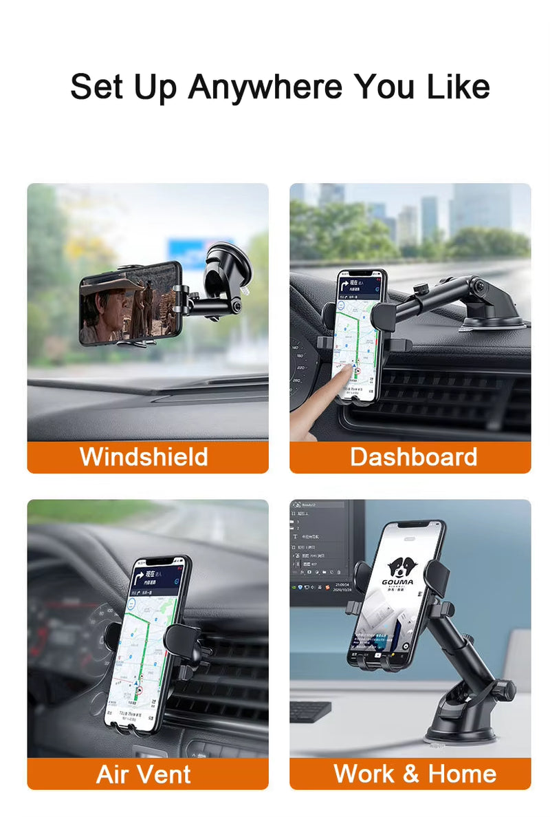 2023 NEW Universal Sucker Car Phone Holder 360° Windshield Car Dashboard Mobile Cell Support Bracket for 4.0-7 Inch Smartphones